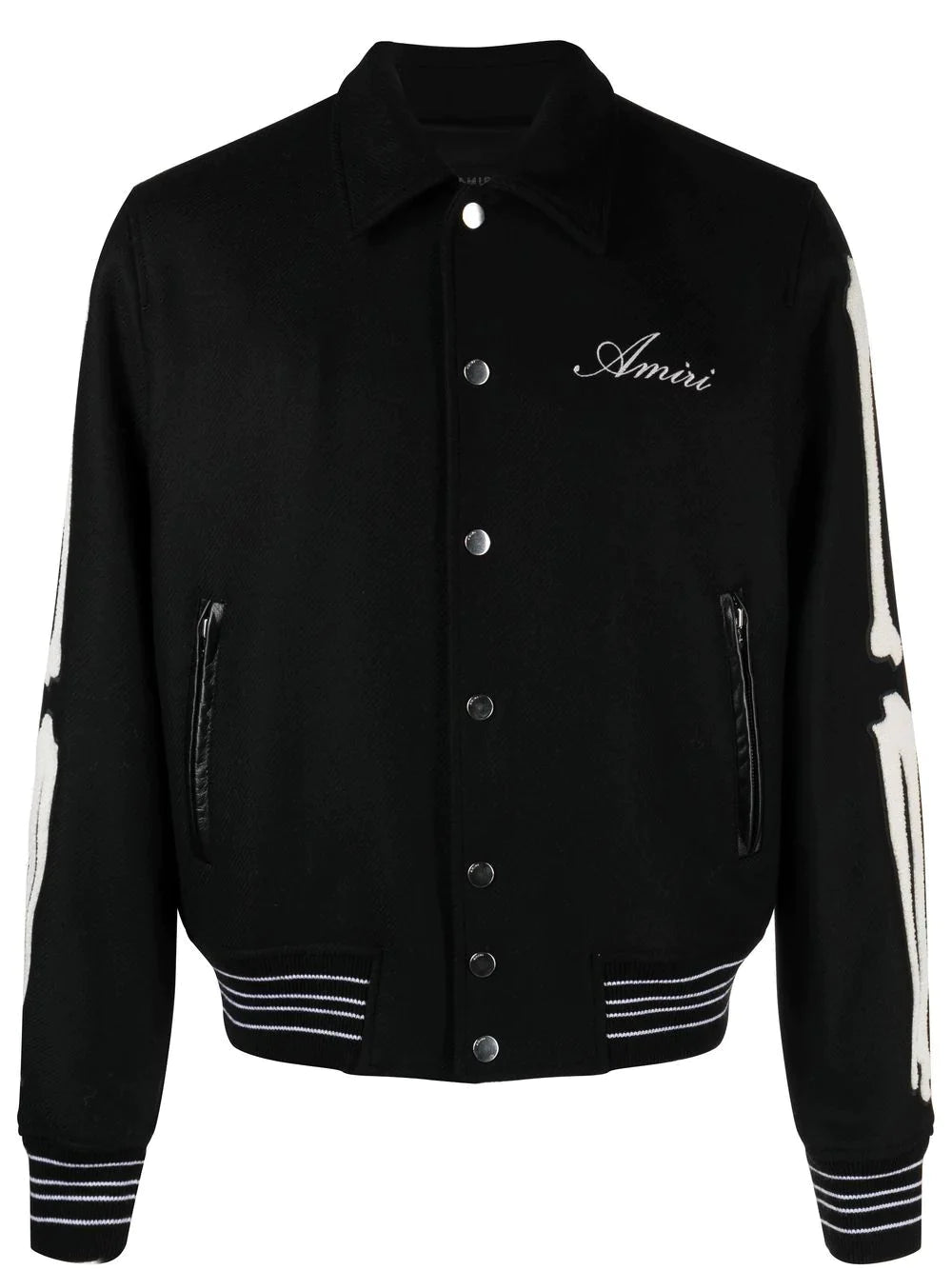 AMIRI Bones Varsity Bomber Black