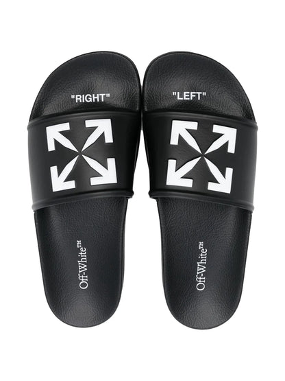 OFF-WHITE Arrow Pool Slides Black White