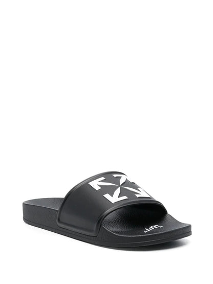 OFF-WHITE Arrow Pool Slides Black White