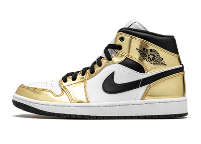 Air Jordan 1 Mid Metallic Gold Black White