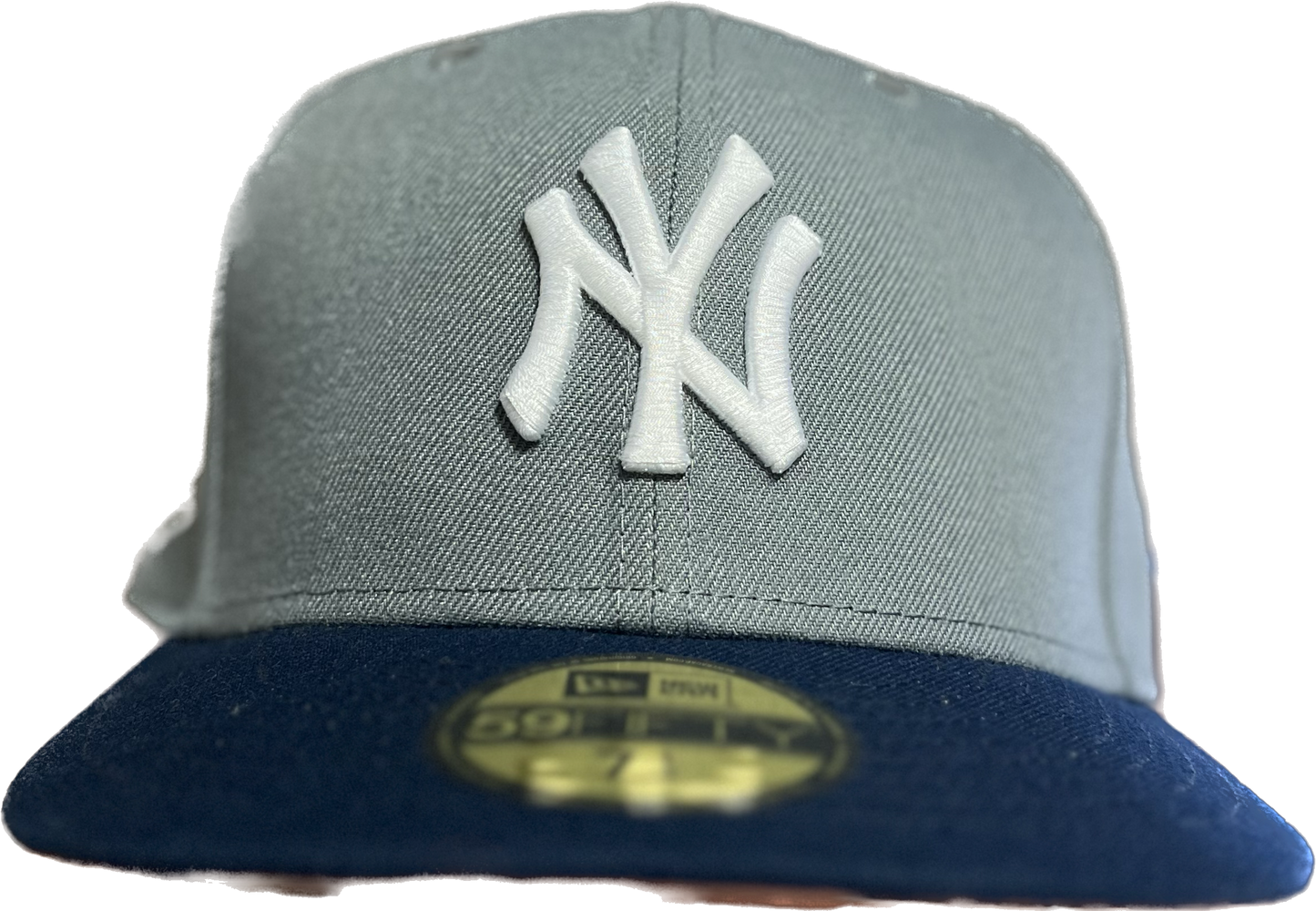 NEW YORK YANKEES 59FIFTY NEW ERA CAP GREY AND BLUE NAVY 1999 WORLD SERIE