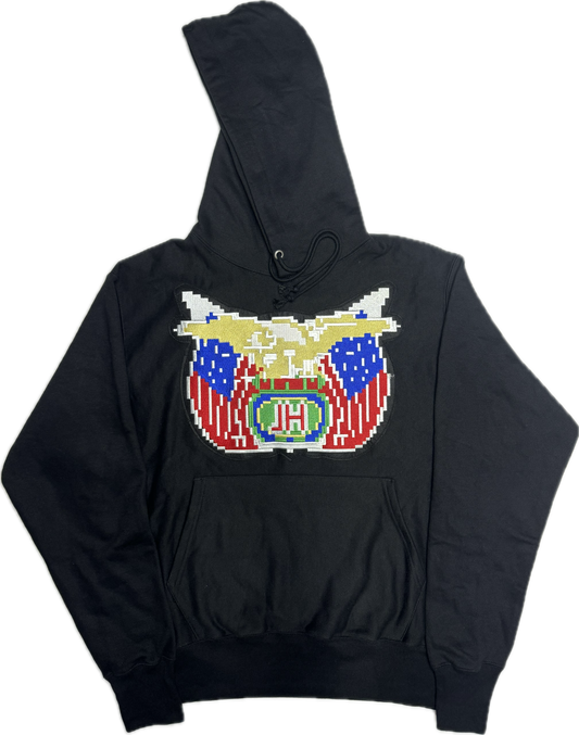 JEFF HAMITLON CLASSIC PIXEL PATCH BLACK HOODIE