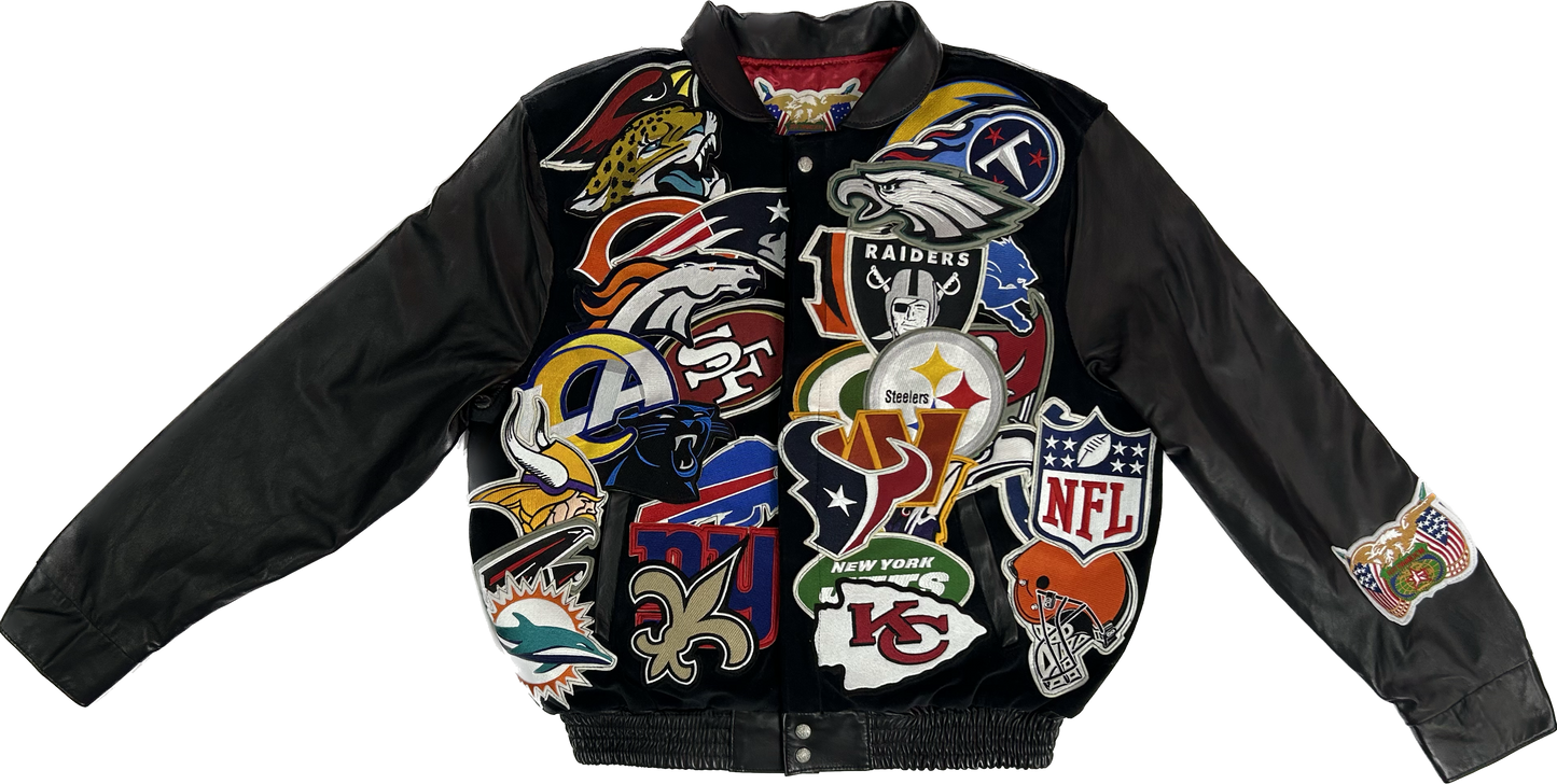 NFL MEGAPATCH WOOL & LEATHER JACKET Black