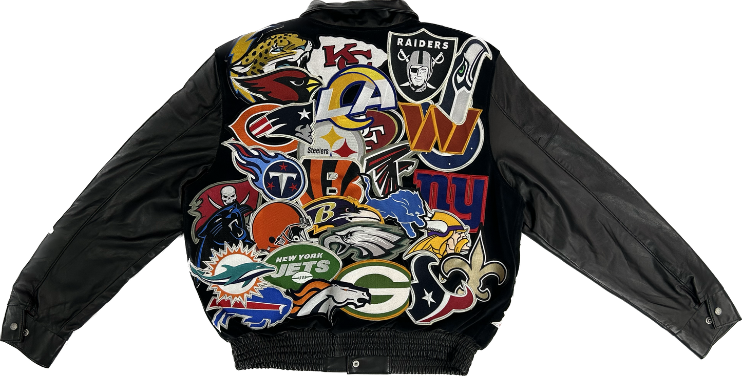 NFL MEGAPATCH WOOL & LEATHER JACKET Black