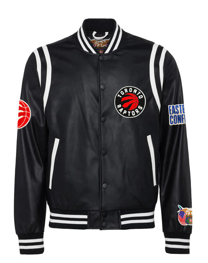 TORONTO RAPTORS VEGAN LEATHER JACKET Black / White