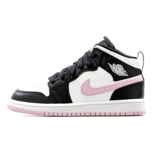 Air Jordan 1 Mid White Black Light Arctic Pink (GS)