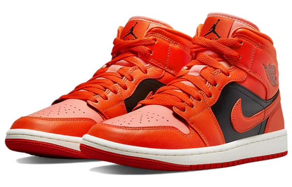 Air Jordan 1 Mid Orange Black (W)