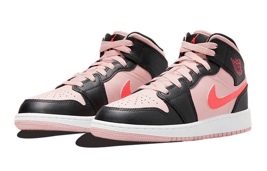 Air Jordan 1 Mid Black Pink Crimson