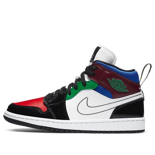 Air Jordan 1 Mid SE Black White Multi-Color (W)