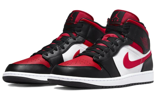 Air Jordan 1 Mid White Black Red (2022)