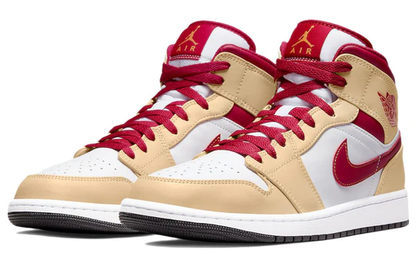 Air Jordan 1 Mid Beige White Red