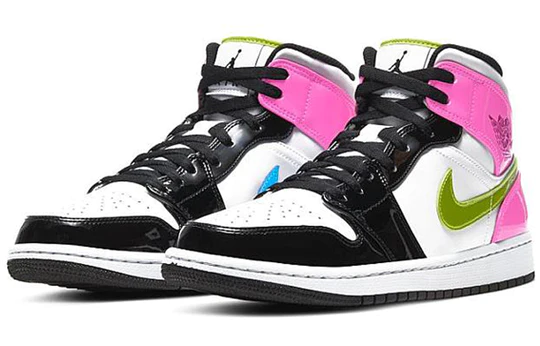 Air Jordan 1 Mid White Black Cyber Pink (GS)