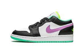 Air Jordan 1 Low Green Glow Violet Shock (GS)