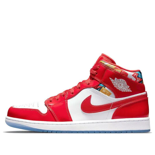 Air Jordan 1 Mid Barcelona Sweater Red Patent