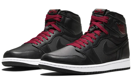 Air Jordan 1 Retro High Black Satin Gym Red