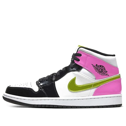 Air Jordan 1 Mid White Black Cyber Pink (GS)