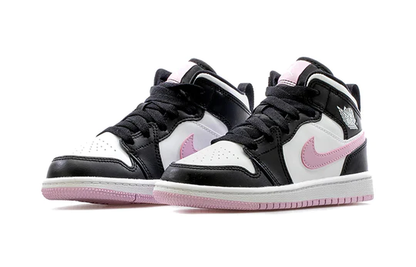 Air Jordan 1 Mid White Black Light Arctic Pink (GS)