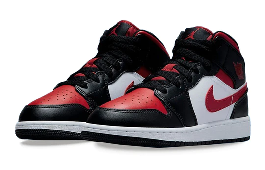 Air Jordan 1 Mid Black Fire Red (GS)