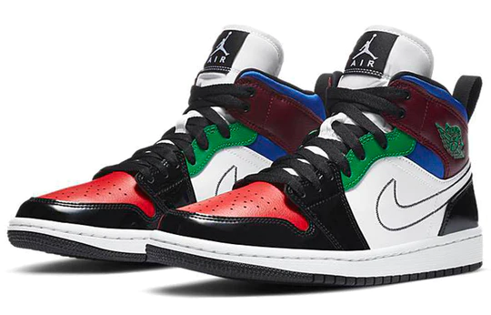 Air Jordan 1 Mid SE Black White Multi-Color (W)