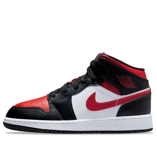 Air Jordan 1 Mid Black Fire Red (GS)