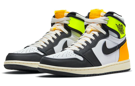 Air Jordan 1 Retro High White Black Volt University Gold