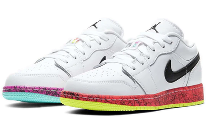 Air Jordan 1 Low Multi-Color Midsoles White (GS) NO BOX