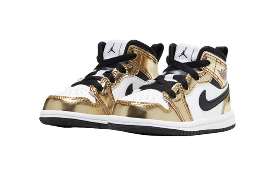 Air Jordan 1 Mid Metallic Gold Black White (TD)