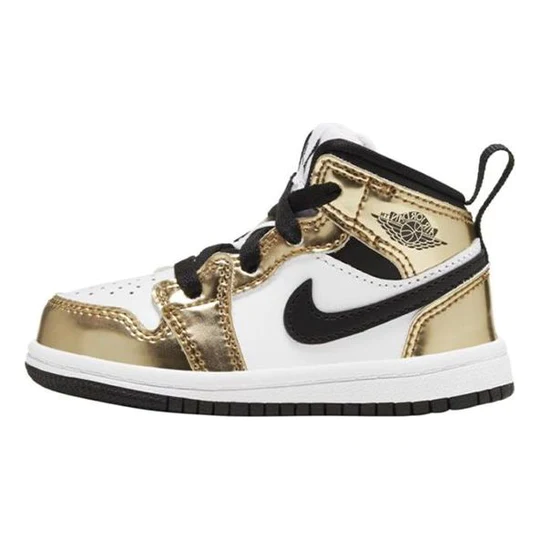 Air Jordan 1 Mid Metallic Gold Black White (TD)