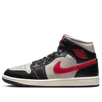 Air Jordan 1 Mid Black Gym Red Grey